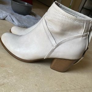 White ankle booties